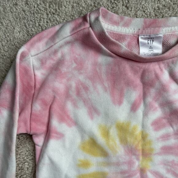 Gap 3T Tie Dye Pink Yellow Sweatshirt - Picture 3 of 6